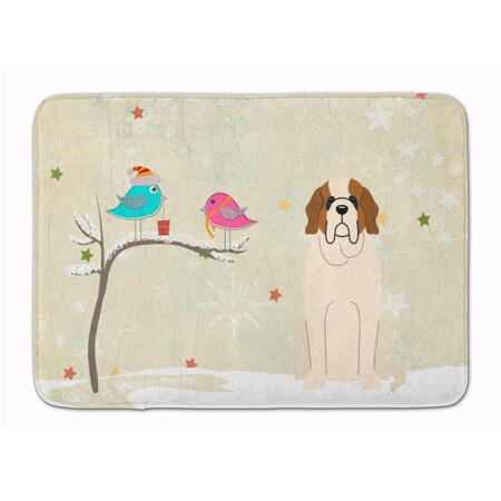 Carolines Treasures Christmas Presents Friend Saint Bernard Machine Washable Memory Foam Mat BB2507RUG